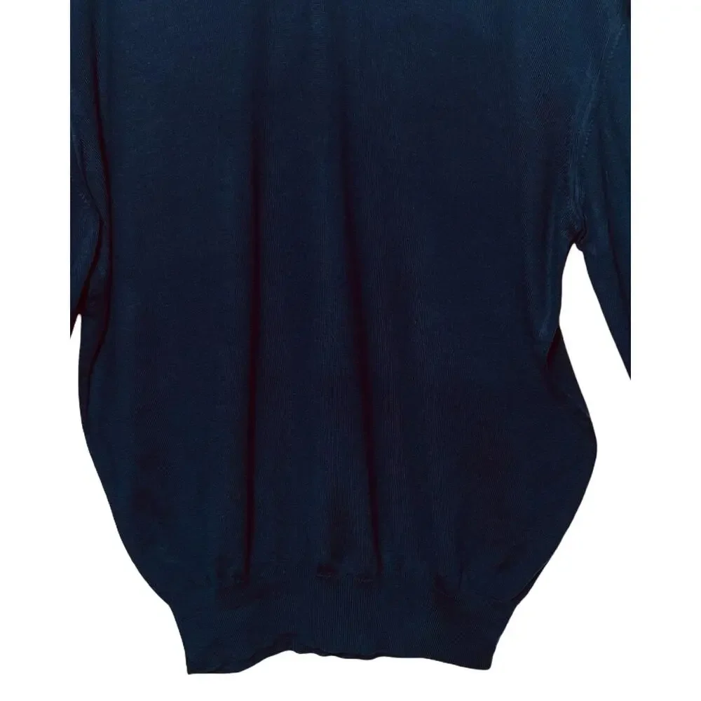 Paul Frederick Sweater Mens XXL Italian Merino Wool Blue Pullover Long Sleeve